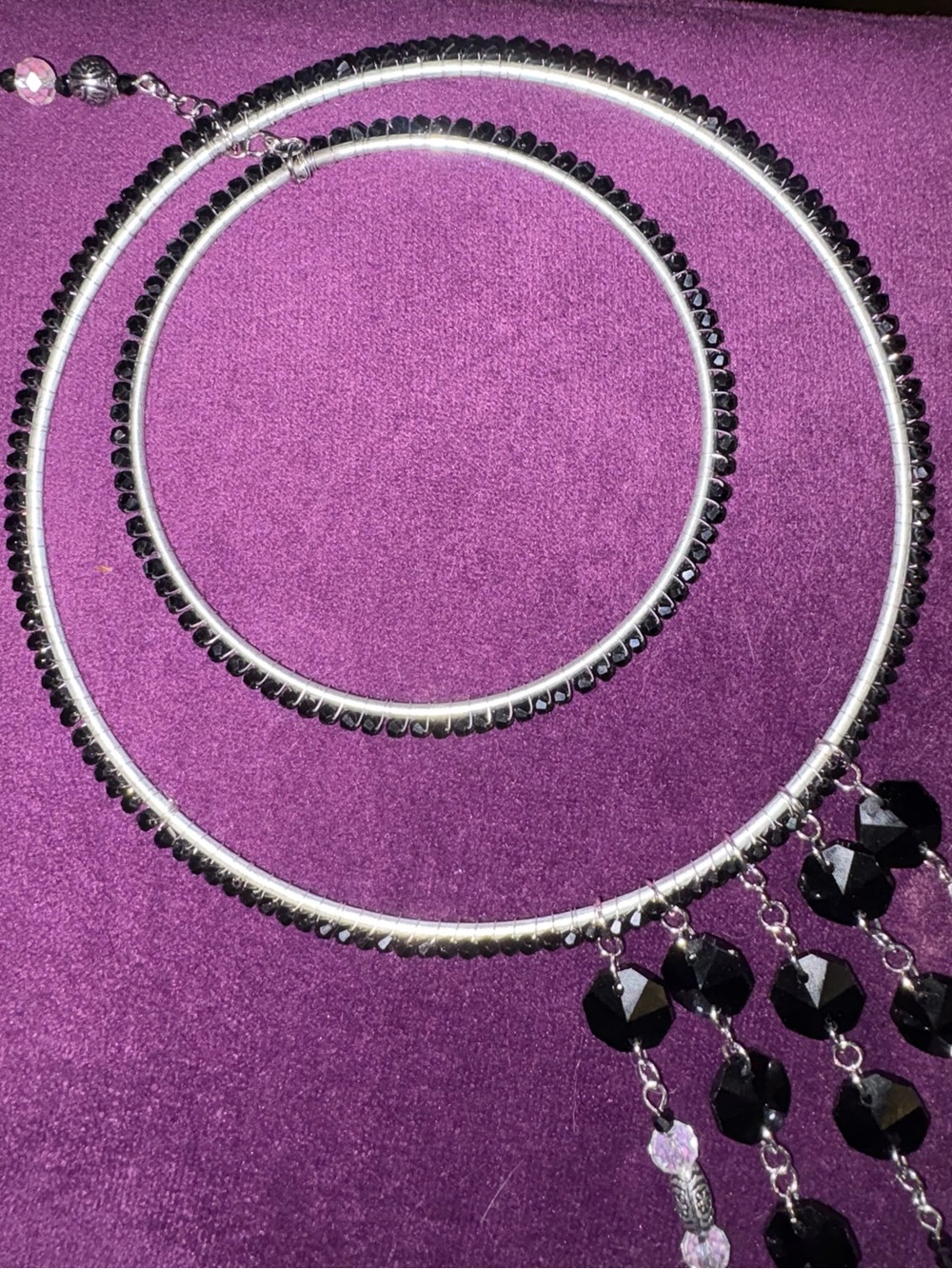 Black Beaded Hoop Sun Catcher - Picture 3 of 6